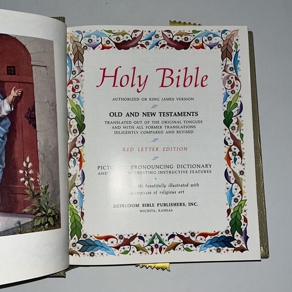 Vtg Family Heirloom Holy Bible Master Reference Red Letter Edition KJV Hardcover - Picture 7 of 13